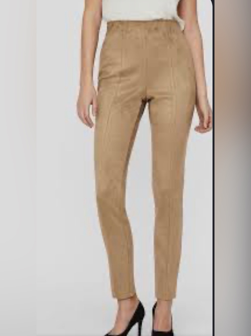 Vero Moda Tan High-Waist Skinny Trousers